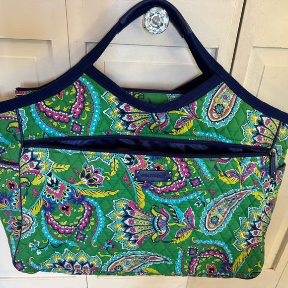 Vera Bradley Handbags - Vera Bradley Green and Blue Paisley Tote